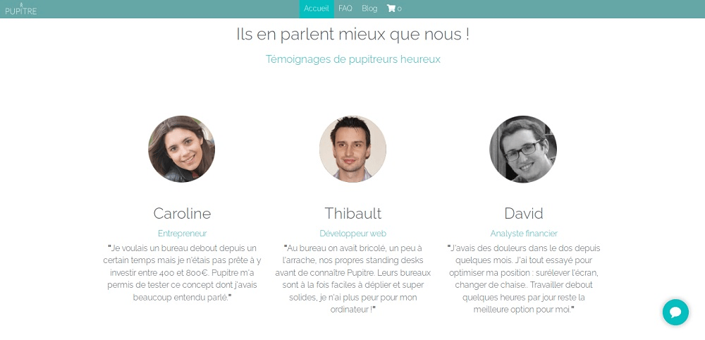 Témoignages Clients Pupitre Témoignages Clients Pupitre